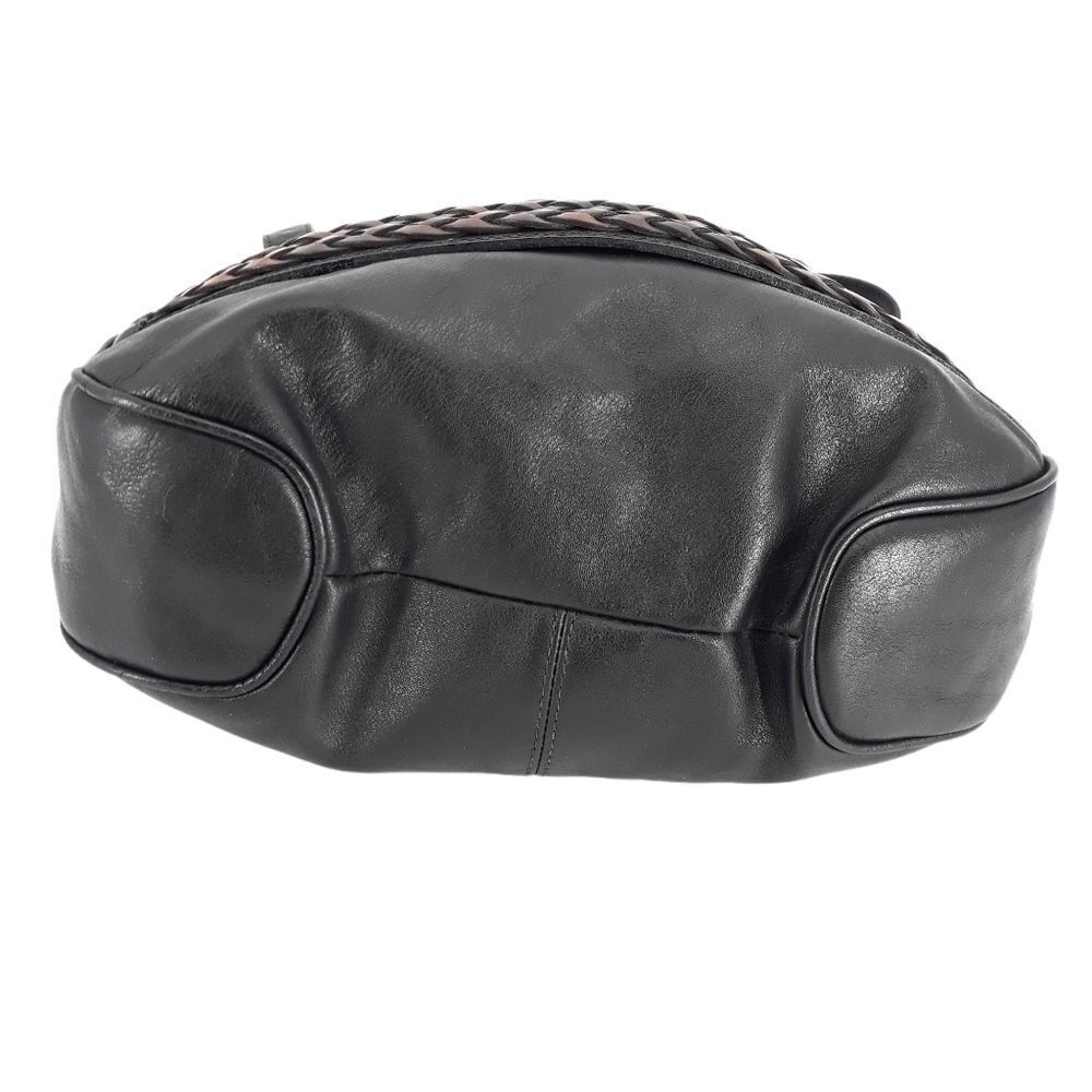 Cassis Genuine Leather Black Shoulder Bag Braided‎ - Picture 10 of 17